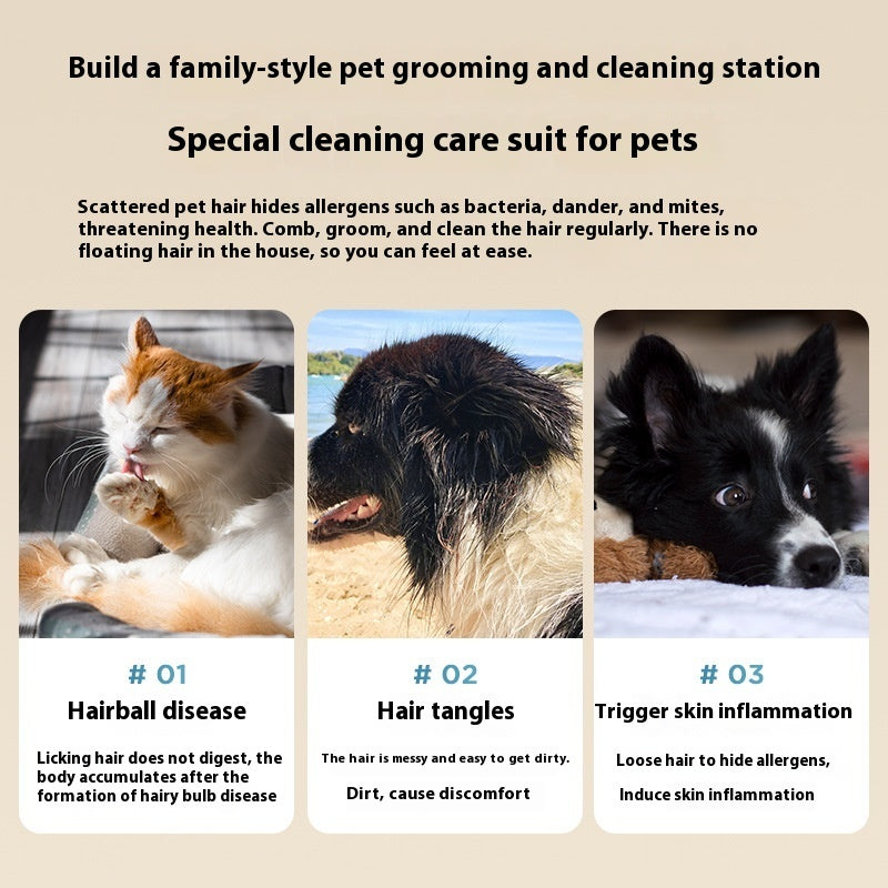🐕 Pet Grooming Vacuum & Hair Sucker (Multifunction)